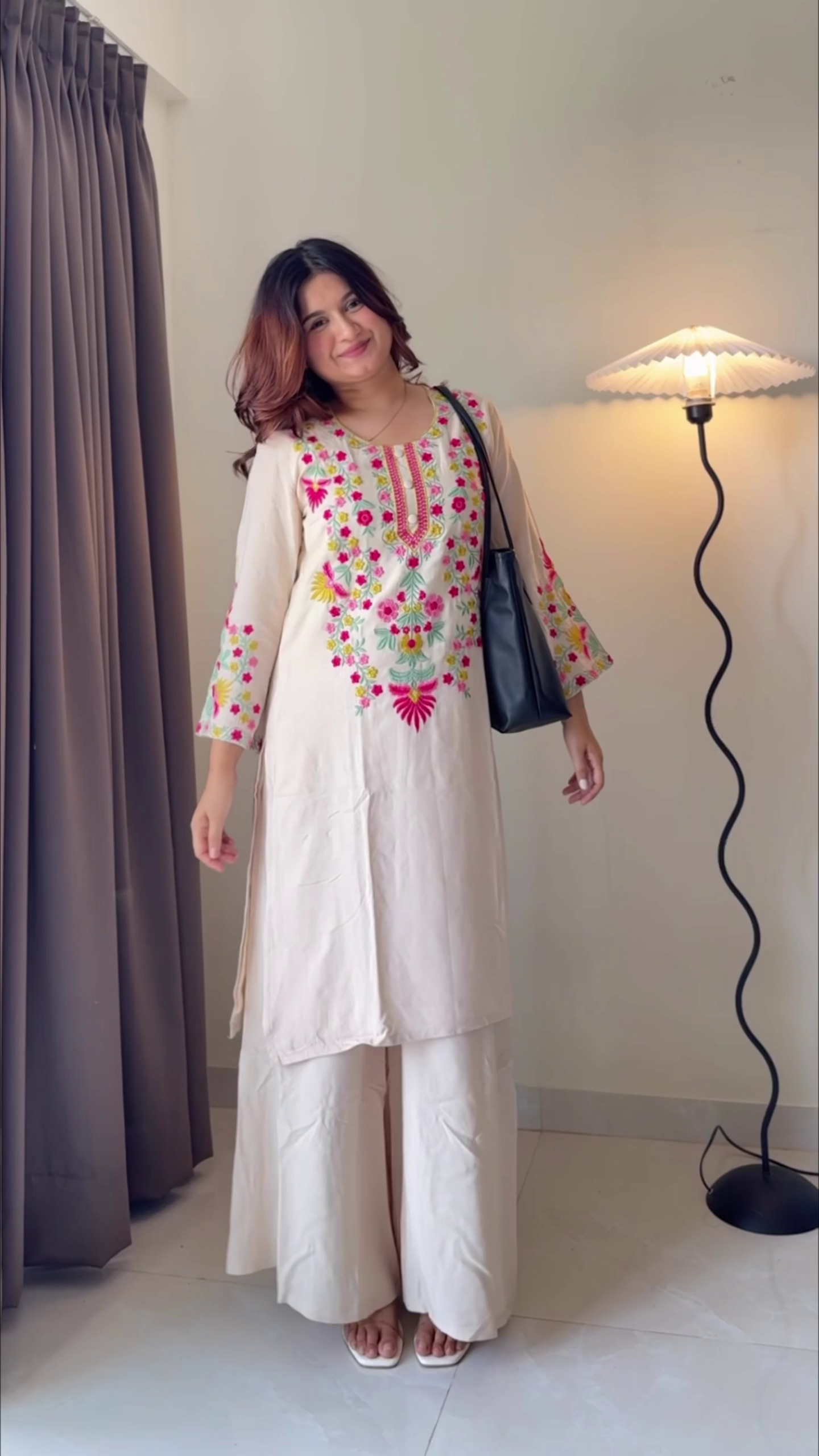 💛 Elegant Embroidered Cotton Kurta Set for Women | Premium Ethnic Wear with Straight Pants 💛
