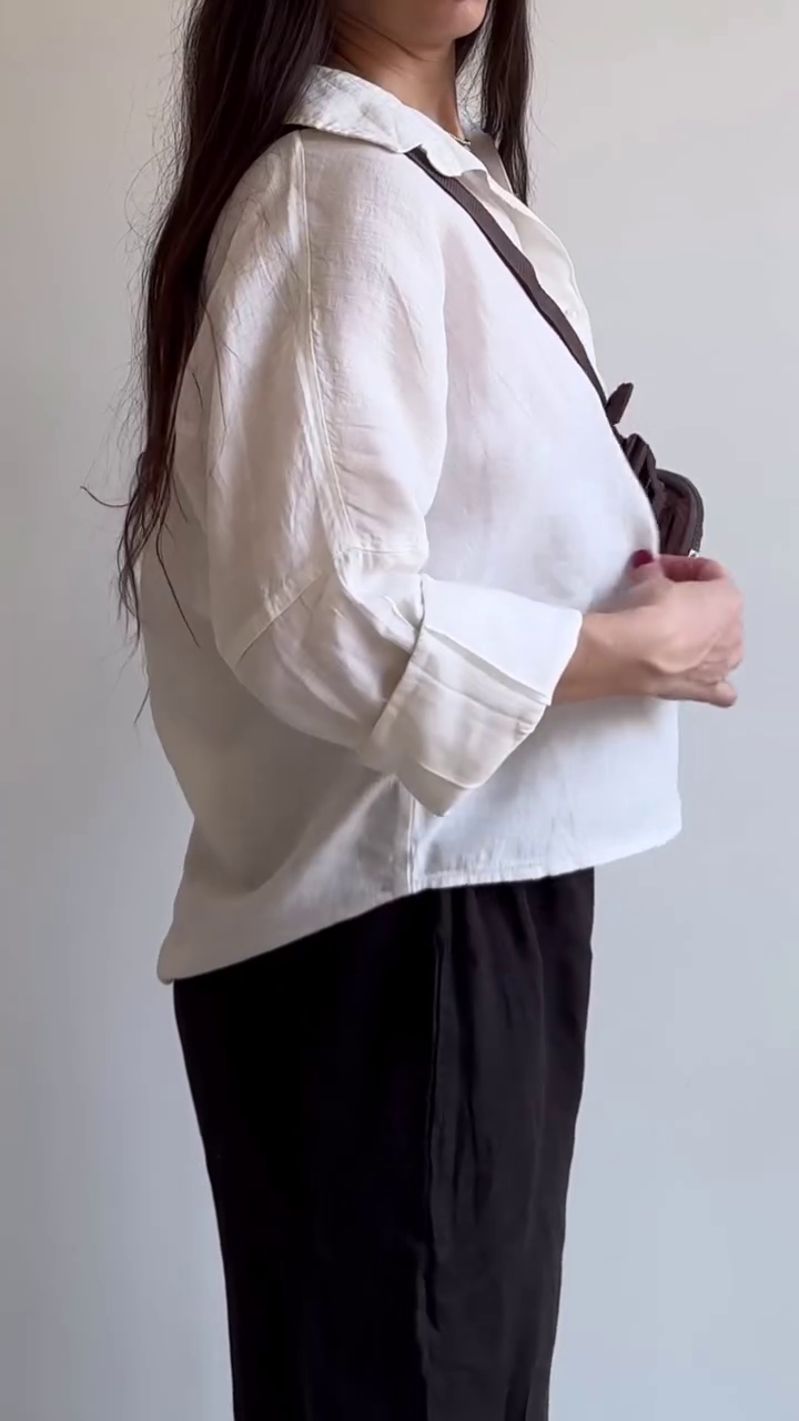 🤎 Minimal Luxe Oversized Shirt for Women | Korean Style Casual Relaxed Fit Top 🤎
